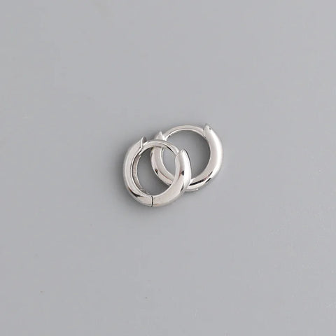 WANTME Real 925 Sterling Silver Minimalist Hoop Earrings