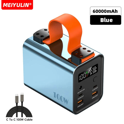 60000mAh Power Bank – 100W USB-C PD/QC/DC Fast-Charge