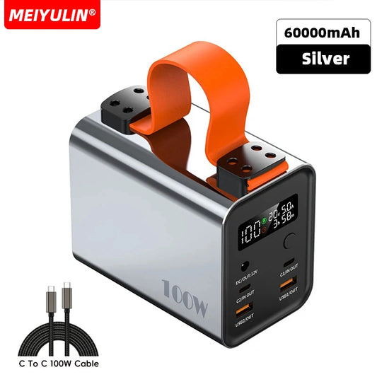 60000mAh Power Bank – 100W USB-C PD/QC/DC Fast-Charge
