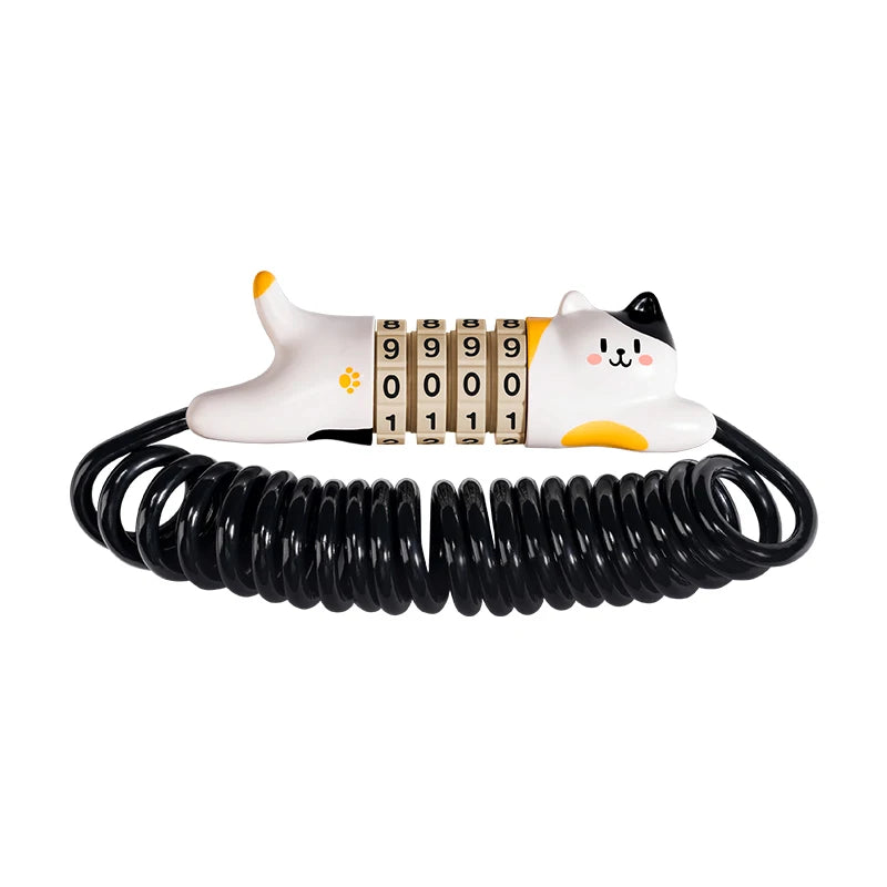 ROCKBROS Mini Wachtwoordslot Fietsslot - 4-cijferige combinatie Anti-diefstal Stalen Kabelketting
