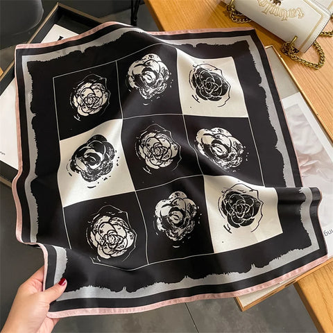 2025 100% Real Silk Scarf - 53cm Square Women's Bandelet