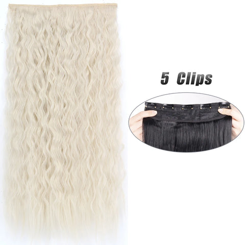 Synthetic 5 Clip In Hair Extensions 80CM - Long Straight Hairpiece