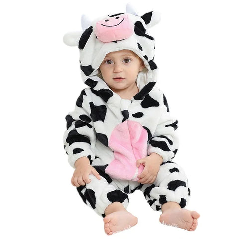 MICHLEY Winter Baby Rompers Hooded Flannel Cosplay