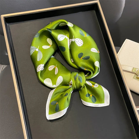 2025 100% Real Silk Scarf - 53cm Square Women's Bandelet