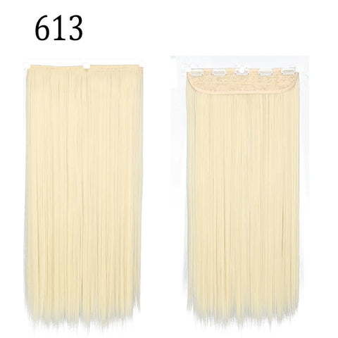 Long Straight Hairstyle 5 Clip Natural Hair Extension