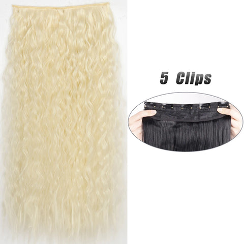 Synthetic 5 Clip In Hair Extensions 80CM - Long Straight Hairpiece