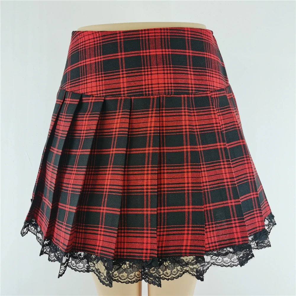 Harajuku Punk Gothic Black High Waist Mini Skirt for Women