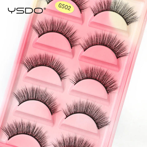 YSDO 5 Pairs Natural Long 3D Mink Eyelashes