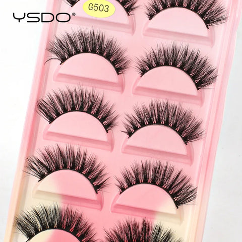 YSDO 5 Pairs Natural Long 3D Mink Eyelashes
