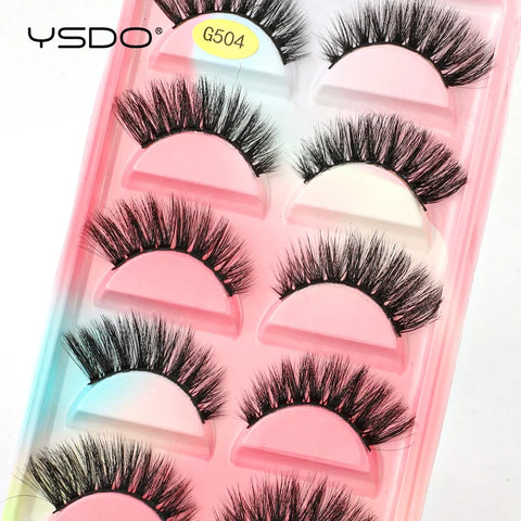 YSDO 5 Pairs Natural Long 3D Mink Eyelashes