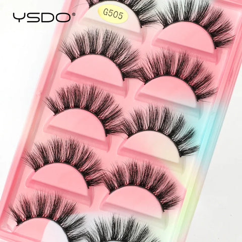 YSDO 5 Pairs Natural Long 3D Mink Eyelashes