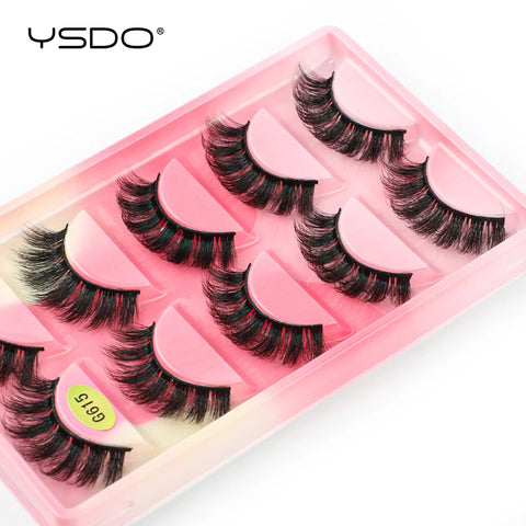 YSDO 5 Pairs Natural Long 3D Mink Eyelashes