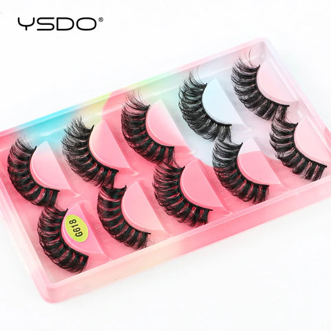 YSDO 5 Pairs Natural Long 3D Mink Eyelashes