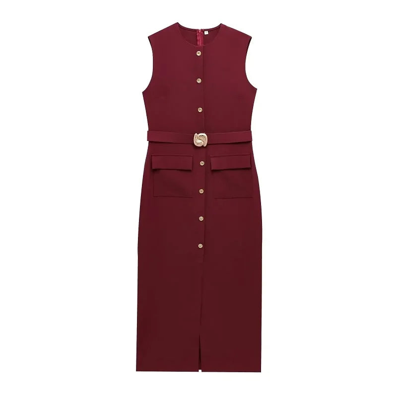 MUJER 2025 Women’s Black Office Long Dress