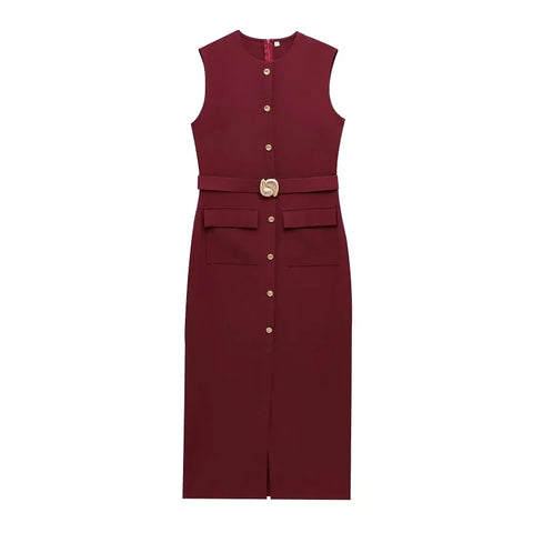 MUJER 2025 Women’s Black Office Long Dress