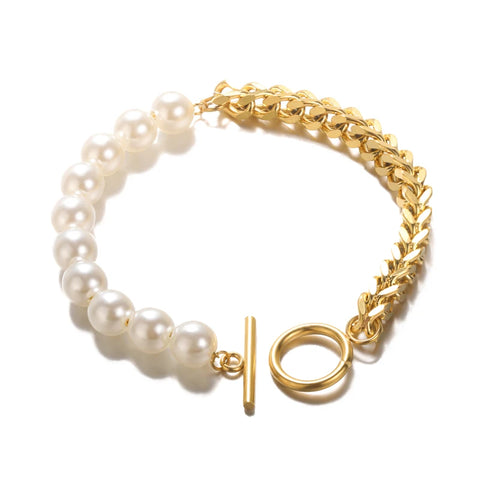 Elegant Zircon Flowers Bracelet for Women and Girls – Luxury Gold Color Stainless Steel Plant Charm Jewelry