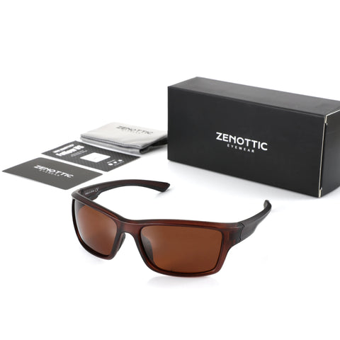 ZENOTTIC gepolariseerde fietszonnebril – 100% UV400 unisex zonnebril voor rijden en reizen