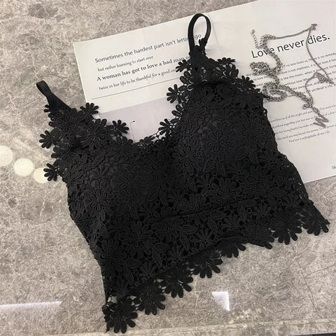 ITOOLIN Summer Women Lace V-Neck Backless Crop Top
