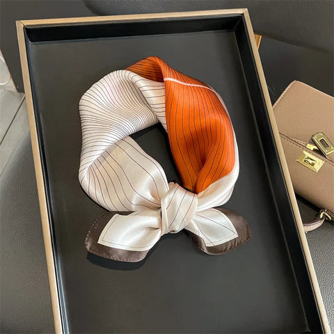 2025 100% Real Silk Scarf - 53cm Square Women's Bandelet