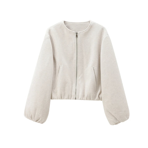 MUJER Zwarte Bomberjacks voor Dames - Stijlvolle Varsity Crop Coat met Rits voor Winter 2025