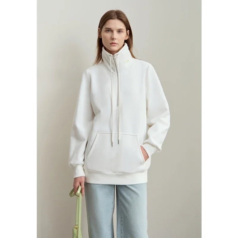 AMII Minimalism Women's Turtleneck Sweatshirt