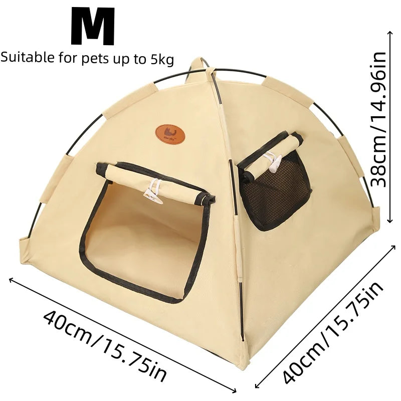 Cozy New Three-Color Tent Nest with Door Curtain for Pets - Four Seasons Comfort