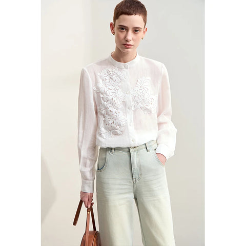 Amii Minimalism Women Shirts 2024 Autumn
