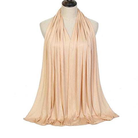 Soft Modal Cotton Jersey Hijab Scarf - Long Muslim Scarf for Women