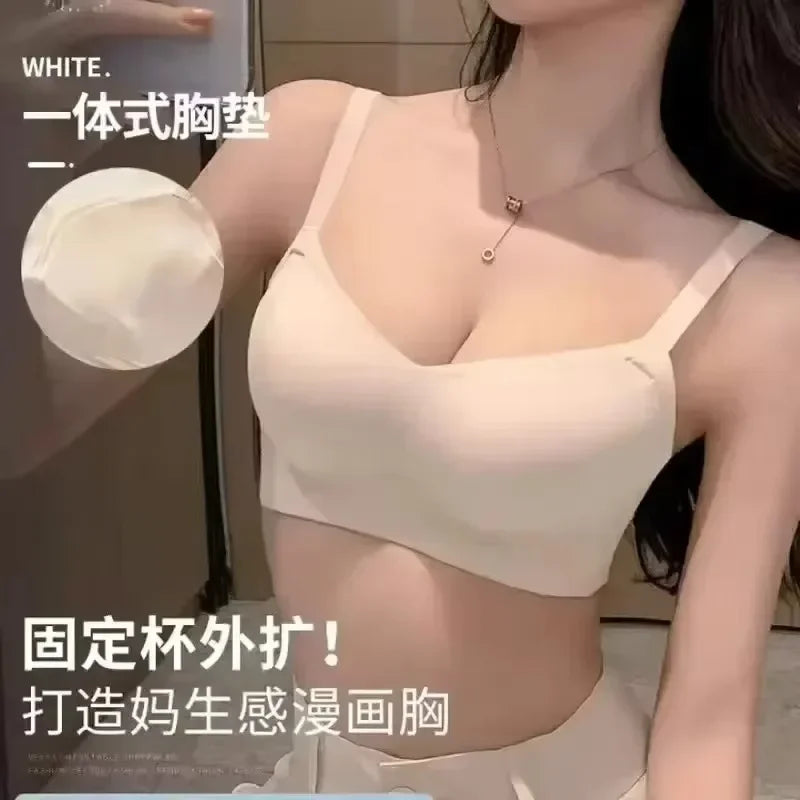 Thickened Steamed Bun Fixed Cup Integrated Bra for Women - Comfort and Style for Every Day
