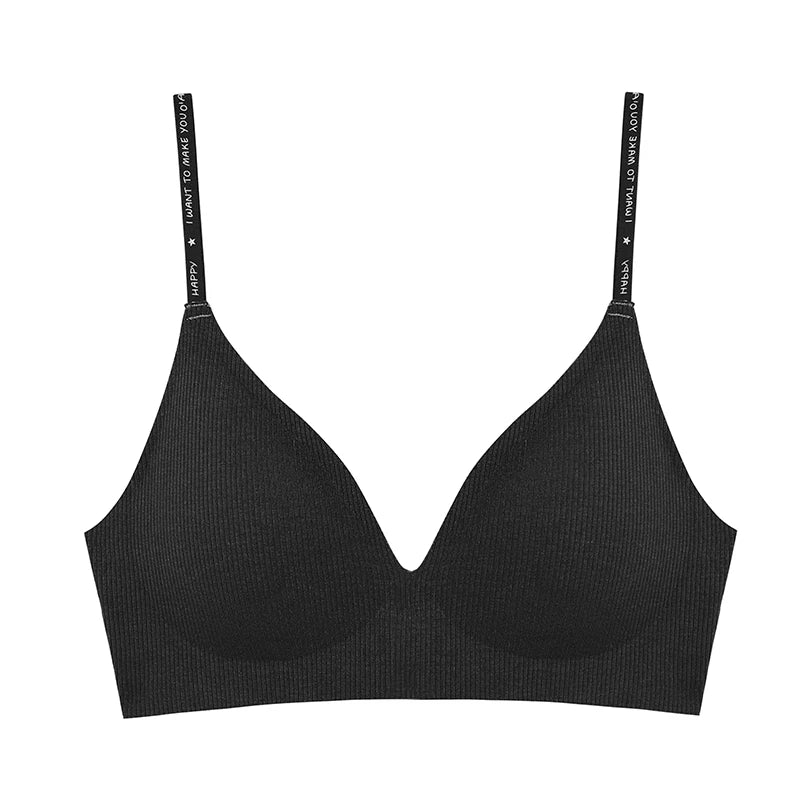 FINETOO Women Wireless Deep V Padded Bralette