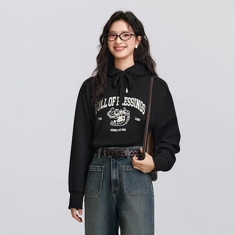 Semir Women's Short Style Printed Hoodie