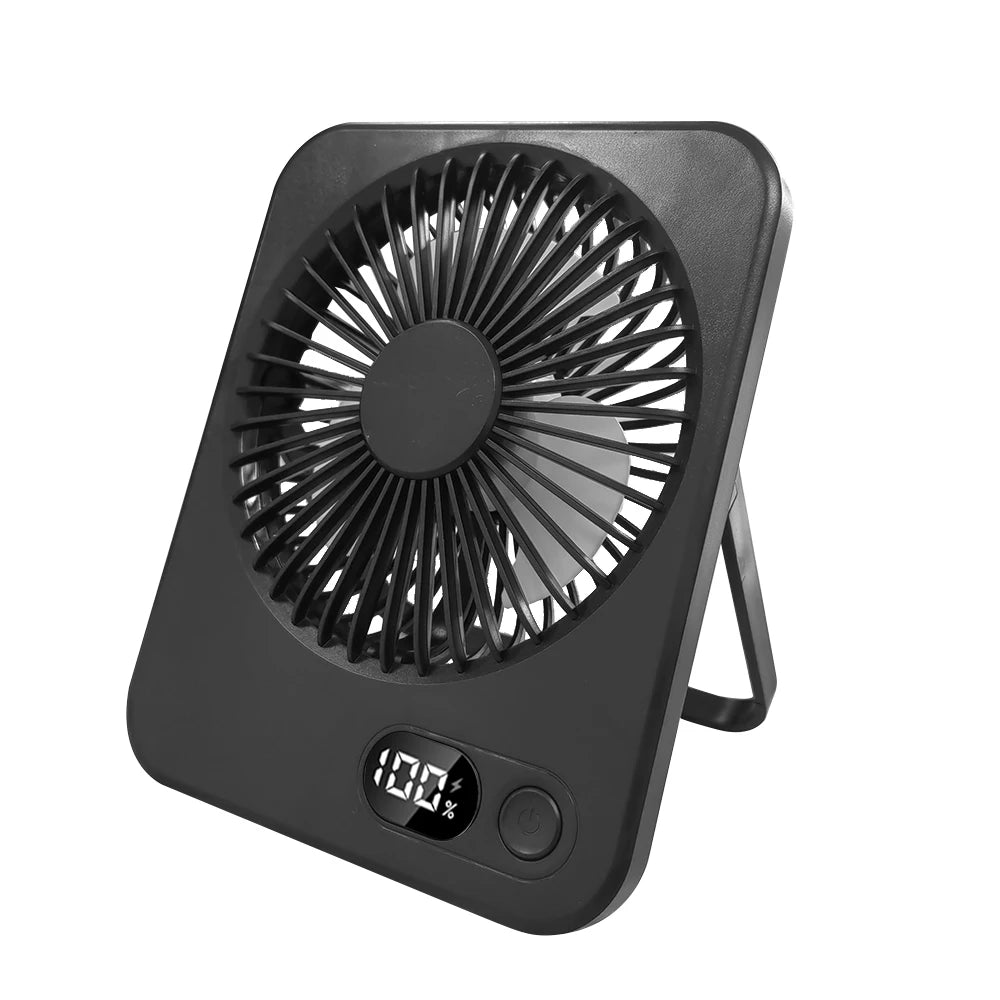 Draagbare mini USB oplaadbare bureauventilator met 5 snelheidsinstellingen 