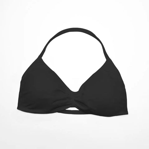 NCLAGEN Strappy Bra Gym Top for Women – High Support Seamless Halter Sports Bra with Pads
