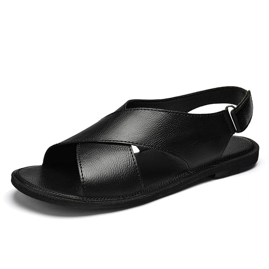 Herrensandalen aus echtem Leder für den Sommer