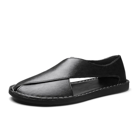Sommerliche handgefertigte Herrensandalen aus Leder