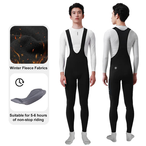 INBIKE Winter Cycling Bib Pants: Thermal Fleece 3D Padded MTB Cycling Clothing for Men