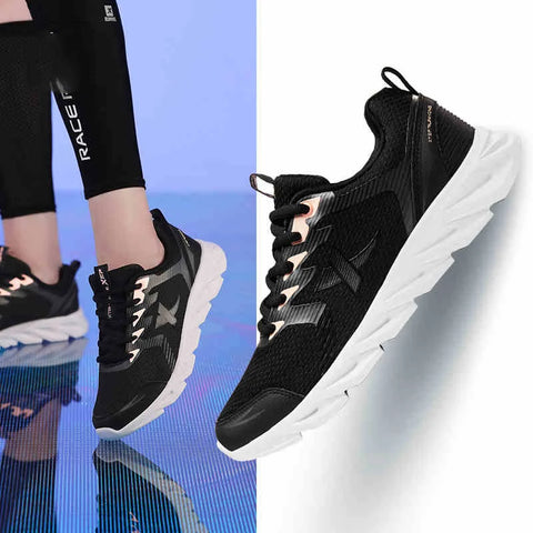 Xtep antislip hardloopschoenen voor dames - bovenwerk van zacht leer en schokabsorberende sneakers 