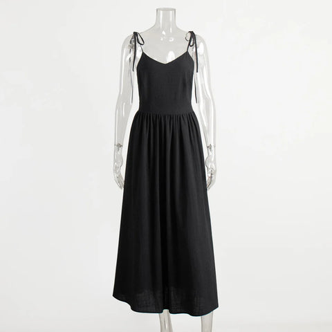 TARUXY Sexy Backless Beach Dress for Women - Elegant V Neck Maxi Sundress