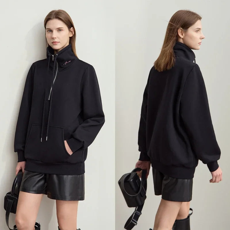 AMII Minimalism Women's Turtleneck Sweatshirt