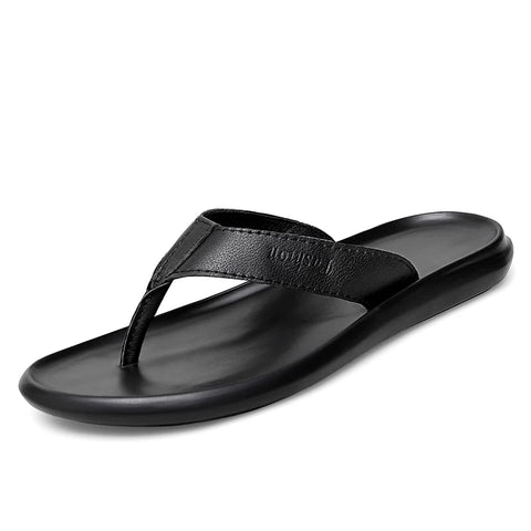 Fashion Men Flip Flops 2024 - Soft Bottom Non-slip Leather Sandals