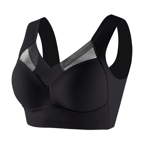 Naadloze push-up sportbeha met kant in grote maten voor dames