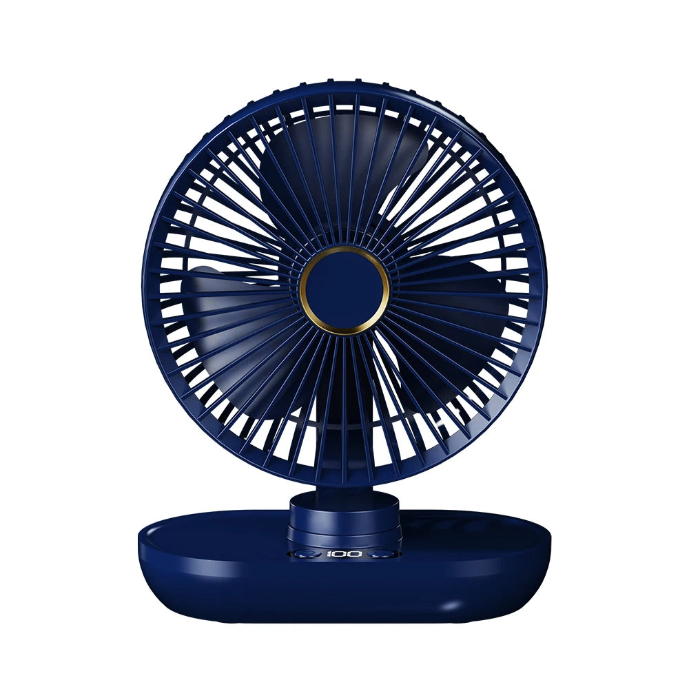Portable Desk Fan - Mini USB Electric Fan with 5 Speeds and Rechargeable Battery