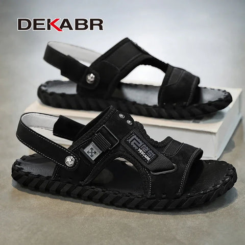 DEKABR Sommermode Hausschuhe aus PU-Leder 
