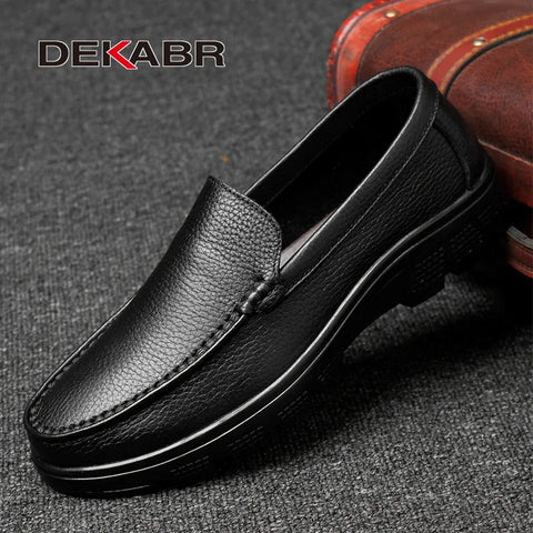 DEKABR Echt leer handgemaakte ademende comfortabele werkschoenen voor heren casual outdoor loafers instappers herenschoenen maat 37-47