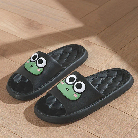 Summer Beach Slides - Cartoon Frog Non-Slip Slippers