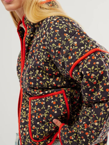 TARUXY Bloemenprint Jassen Voor Dames - Modieuze Slanke Jas met Zakken