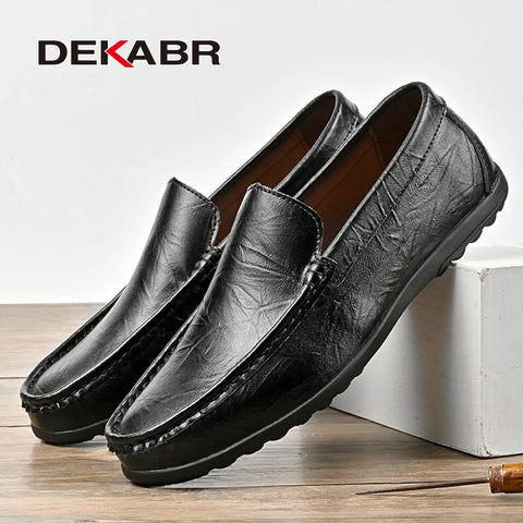 DEKABR Grote maten heren loafers - Handgemaakte leren instappers