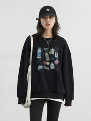 Chic Ven Women Cartoon Printed Sweatshirt