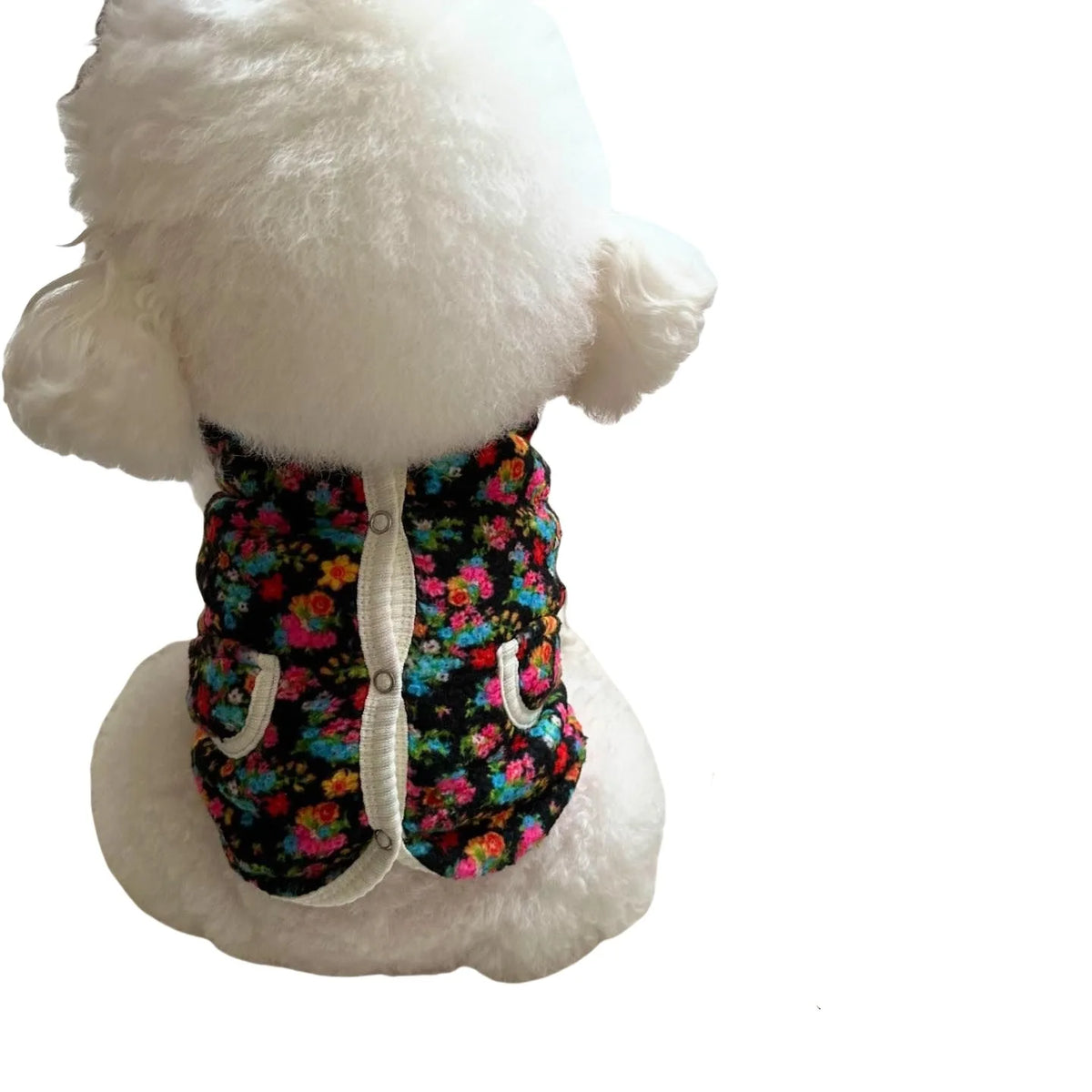 Charming Cotton Pet Dog Clothes - Classic Shabby Flower Coat for Winter