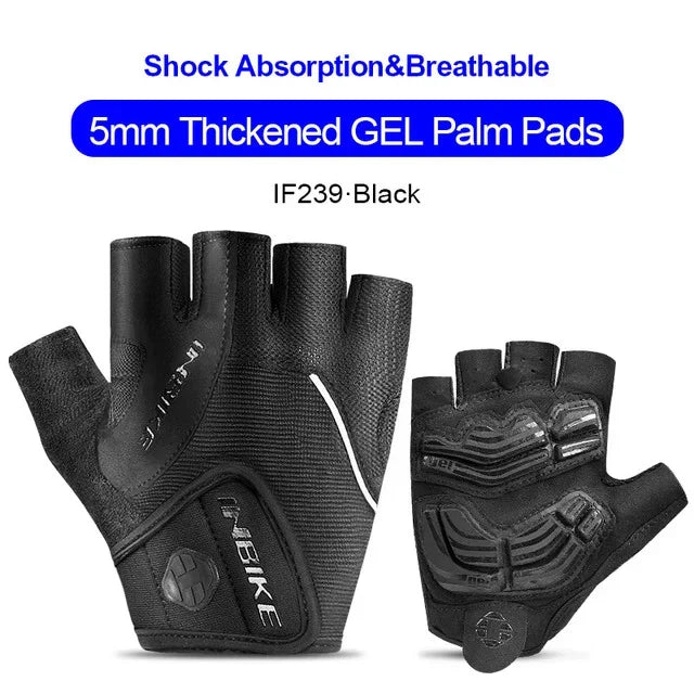 INBIKE Halfvinger Fiets Handschoenen GEL Gevoerd Heren Dames Schokbestendig Zomer MTB Fiets Handschoenen Sport Gym Fitness Handschoenen Accessoreis 